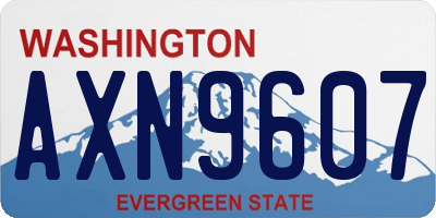 WA license plate AXN9607