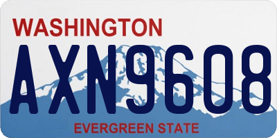 WA license plate AXN9608