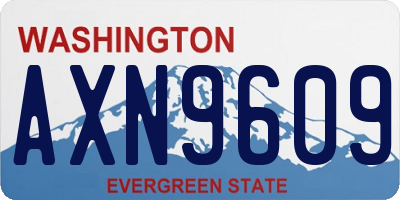 WA license plate AXN9609