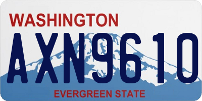 WA license plate AXN9610