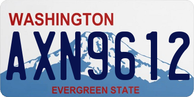 WA license plate AXN9612