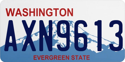 WA license plate AXN9613