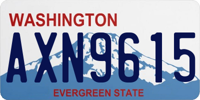 WA license plate AXN9615