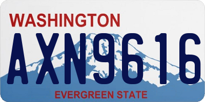 WA license plate AXN9616