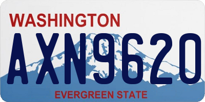 WA license plate AXN9620