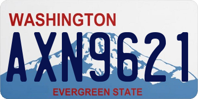 WA license plate AXN9621