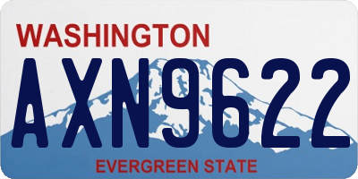 WA license plate AXN9622
