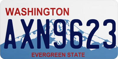 WA license plate AXN9623
