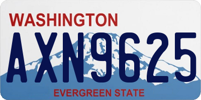 WA license plate AXN9625