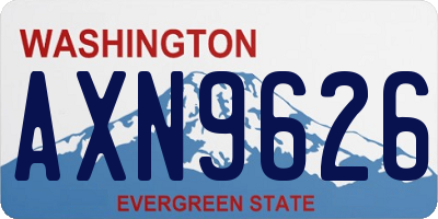 WA license plate AXN9626
