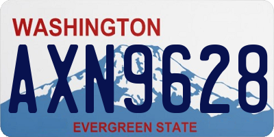 WA license plate AXN9628