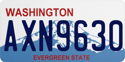 WA license plate AXN9630