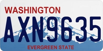 WA license plate AXN9635