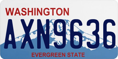 WA license plate AXN9636