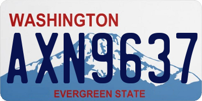 WA license plate AXN9637
