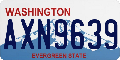 WA license plate AXN9639