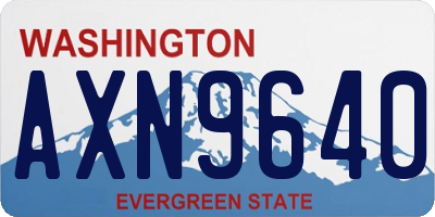 WA license plate AXN9640