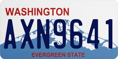 WA license plate AXN9641