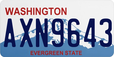 WA license plate AXN9643
