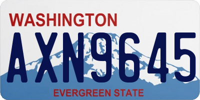 WA license plate AXN9645