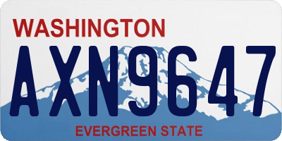 WA license plate AXN9647