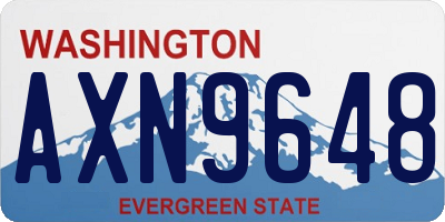 WA license plate AXN9648