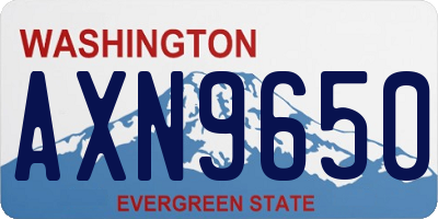 WA license plate AXN9650