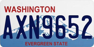 WA license plate AXN9652