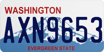 WA license plate AXN9653