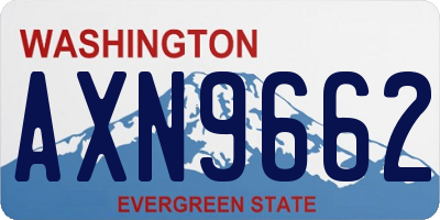 WA license plate AXN9662