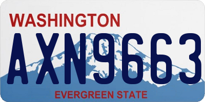 WA license plate AXN9663