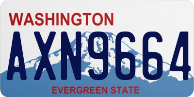 WA license plate AXN9664