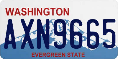 WA license plate AXN9665
