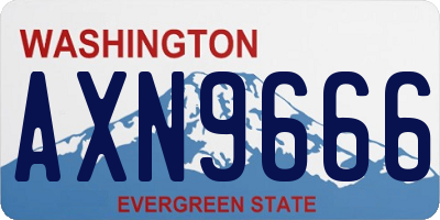 WA license plate AXN9666