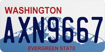 WA license plate AXN9667