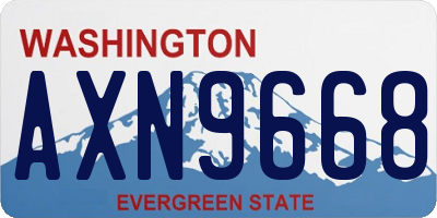 WA license plate AXN9668
