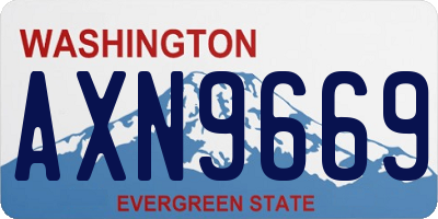 WA license plate AXN9669