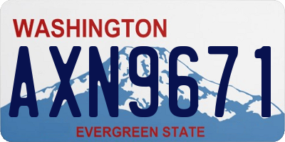 WA license plate AXN9671