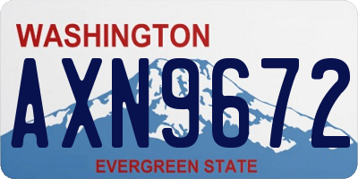 WA license plate AXN9672