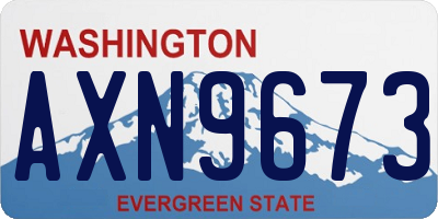 WA license plate AXN9673