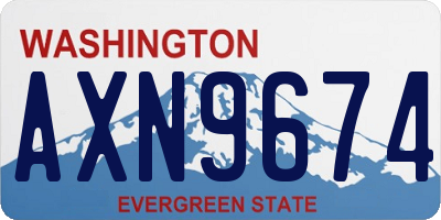 WA license plate AXN9674