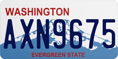 WA license plate AXN9675