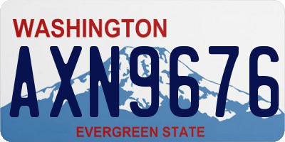 WA license plate AXN9676
