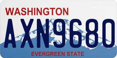 WA license plate AXN9680