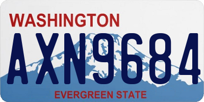 WA license plate AXN9684
