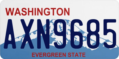 WA license plate AXN9685