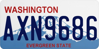 WA license plate AXN9686