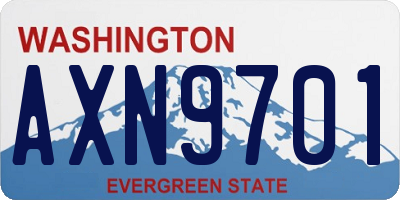 WA license plate AXN9701
