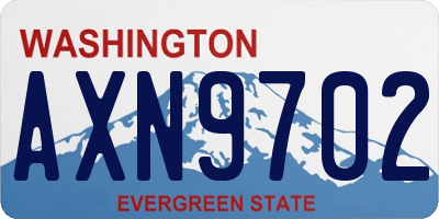 WA license plate AXN9702