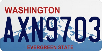 WA license plate AXN9703